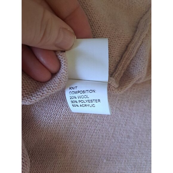 Belle Fare Pink Knit Poncho Fox Fur Collar & Cuffs Wool Blend Womens OS Luxury - Picture 6 of 11